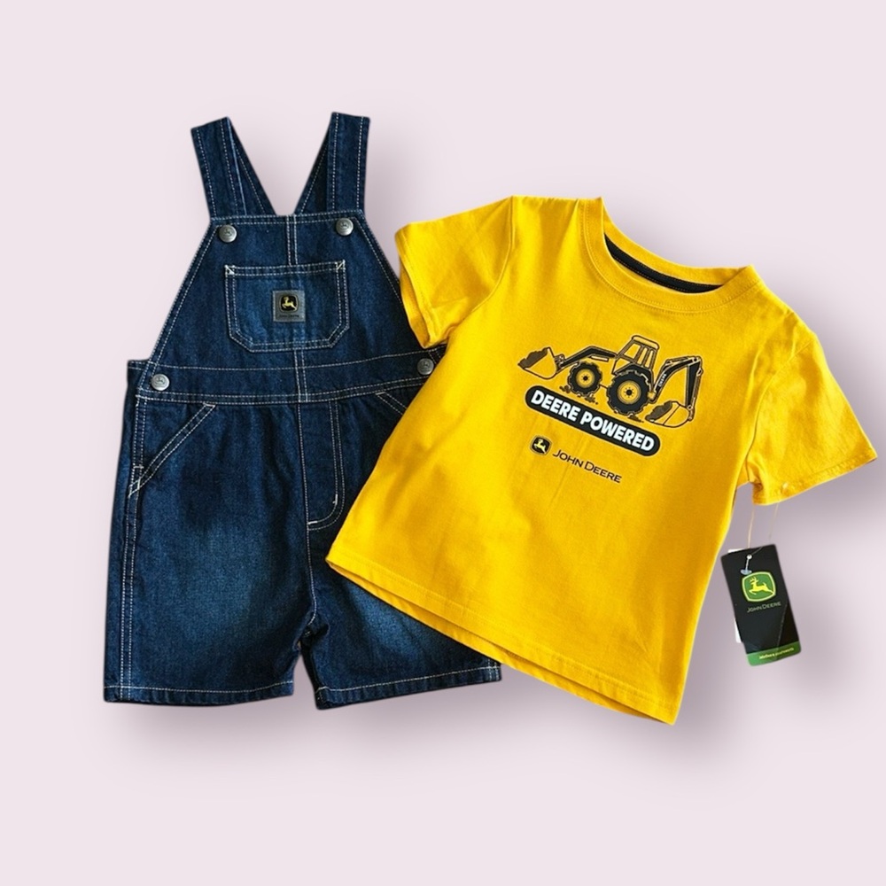 John Deere Blue and Yellow Overalls Classic Design, size 2T